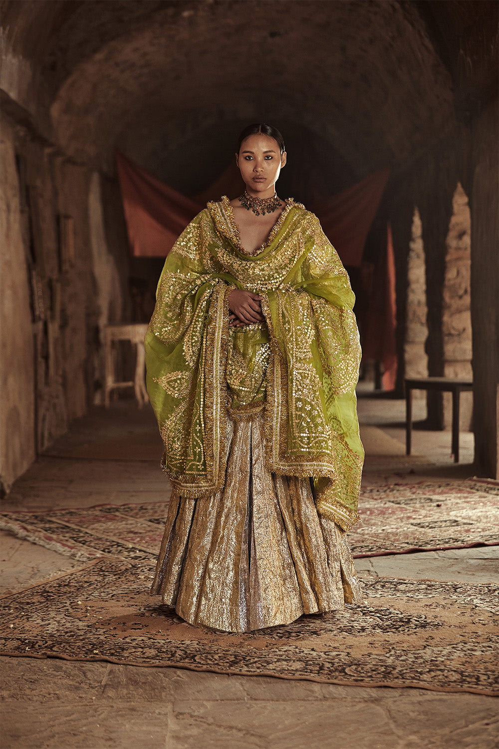 Aliya Sona Aanarkali Set With Dupatta