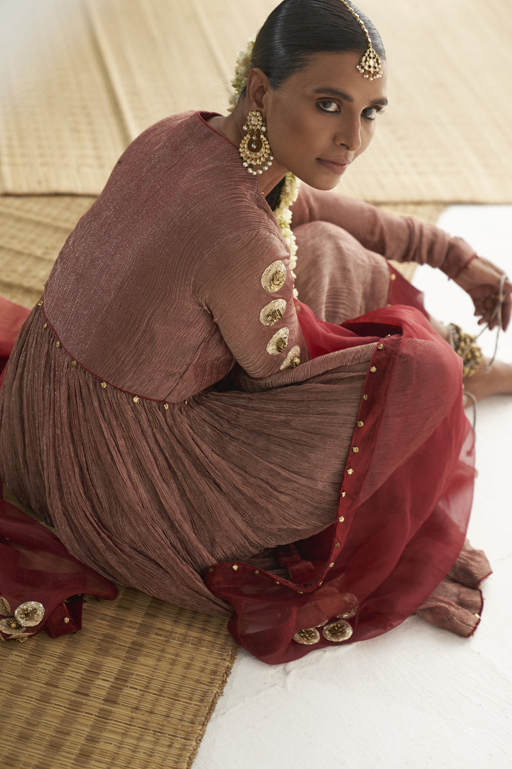 Surkh Laal Angrakha Set