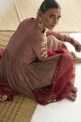 Surkh Laal Angrakha Set