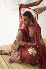 Surkh Laal Angrakha Set