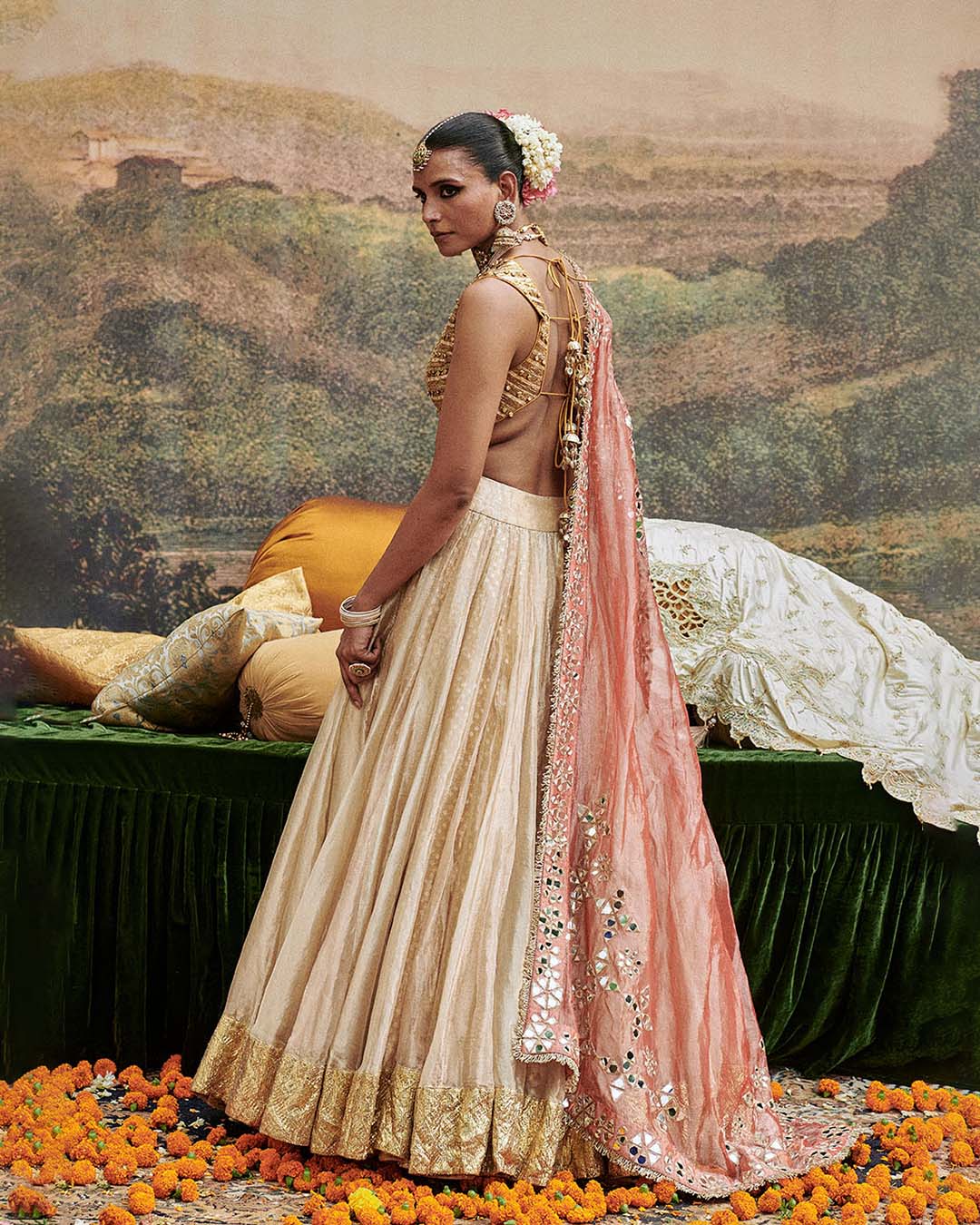 Svet Gulal Lehenga